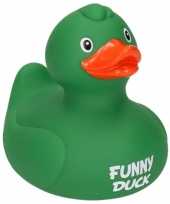 Feest groene badeend funny duck 9 cm