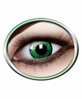 Feest groene reptiel contact lenzen voor 1 maand