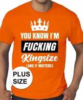 Feest grote maten fucking kingsize oranje shirt heren