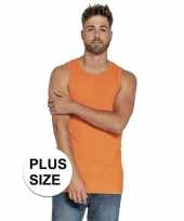 Feest grote maten oranje tanktop singlet voor heren