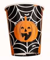 Feest halloween 10x halloween pompoen bekers