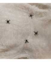 Feest halloween spinnenweb met 4 spinnen