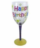 Feest happy birthday glas voor elke verjaardag