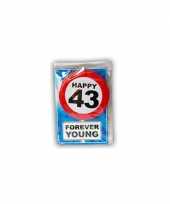 Feest happy birthday leeftijd kaart 43 jaar