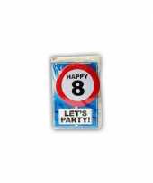 Feest happy birthday leeftijd kaart 8 jaar