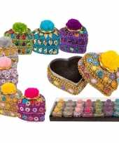 Feest hartvormig kinder tanden doosje roze 4 5 cm