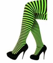 Feest heksen verkleedaccessoires panty maillot zwart groen voor dames