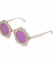 Feest hippie verkleed bril met paarse glazen voor volwassenen