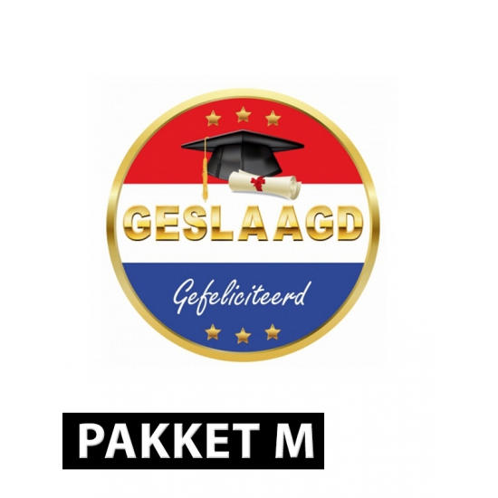 Feest hoera geslaagd versiering pakket middel