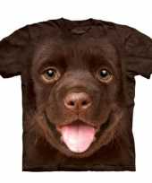 Feest honden t-shirt bruine labrador puppy voor kinderen