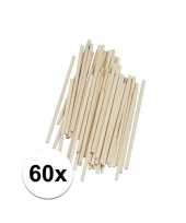 Feest houten hobby stokjes 10 cm 60 stuks