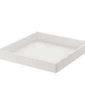 Feest houten kaarsenbord plateau vierkant white wash 30 x 30 cm