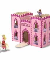 Feest houten kinder kasteel roze met accessoires