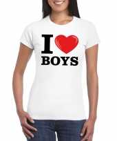 Feest i love boys t-shirt wit dames