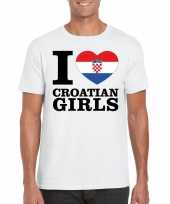 Feest i love croatian girls t-shirt wit heren