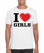 Feest i love girls t-shirt wit heren