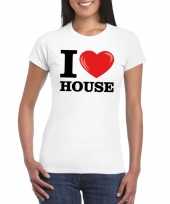 Feest i love house t-shirt wit dames