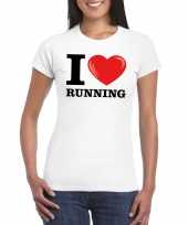 Feest i love running t-shirt wit dames