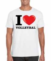 Feest i love volleybal t-shirt wit heren