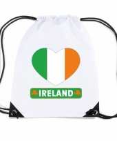 Feest ierland hart vlag nylon rugzak wit