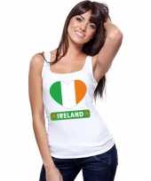 Feest ierland hart vlag singlet-shirt tanktop wit dames