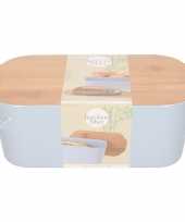 Feest ijsblauw broodtrommel met snijplank