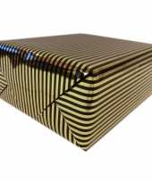 Feest inpakpapier cadeaupapier metallic goud zwart 150 x 70 cm