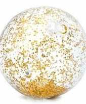 Feest intex opblaasbare gouden glitter strandbal 71 cm speelgoed