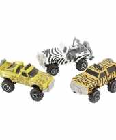 Feest jeep safari speelgoedauto giraf print 7 cm