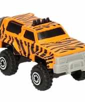 Feest jeep safari speelgoedauto tijger print 7 cm