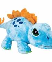 Feest jumbo dino knuffel stegosaurus blauw 65 cm