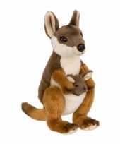 Feest kangoeroe met baby knuffels 19 cm