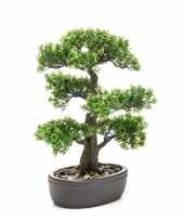 Feest kantoor kunstplant bonsai boom in bruine pot 43 cm