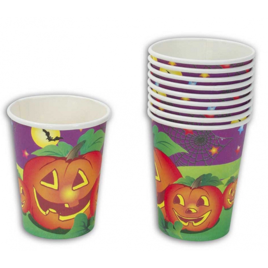 Feest kartonnen halloween bekers 10 stuks