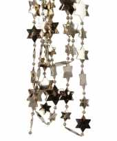 Feest kasjmier bruine sterren kralenslinger kerstslinger 270 cm 2 stuk