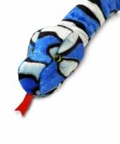 Feest keel toys pluche slang knuffel blauw 200 cm