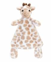 Feest keel toys pluche tuttel bruine giraffe knuffeldoekje 25 cm