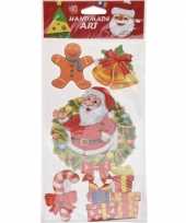 Feest kerst raamstickers raamdecoratie 3d stickers kerstman 20 x 45 cm