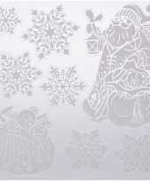 Feest kerst raamstickers raamdecoratie kerstman sneeuwvlok 31 x 39 cm