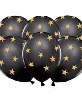 Feest kerst sterren ballonnen zwart met goud 10121611