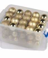 Feest kerstballen kerstversiering goud in box 70 stuks
