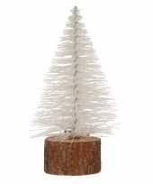 Feest kerstboompje op stam 14 cm wit