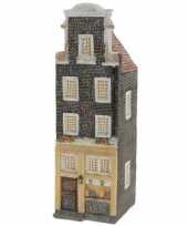 Feest kerstdorp huisje zwarte amsterdamse gevel 16 cm 10091482