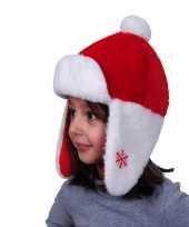 Feest kerstmutsen pluche met oorflappen voor kinderen