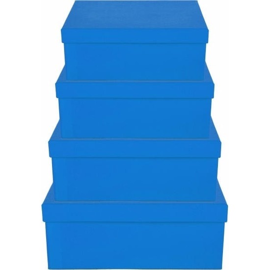 Feest kerstversiering kadodoosje cadeaudoosje blauw 15 cm