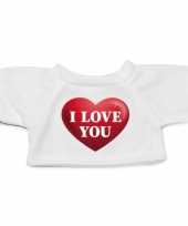 Feest knuffel kleding i love you hartje t-shirt wit m voor clothies k