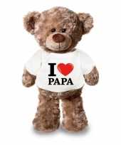 Feest knuffel teddybeer met i love papa shirt 24 cm