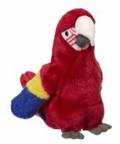 Feest knuffel vogel papegaai rood 26 cm
