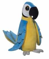 Feest knuffel vogels papegaai blauw 25 cm