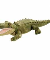 Feest knuffeldiertje krokodil pluche groen 38 cm